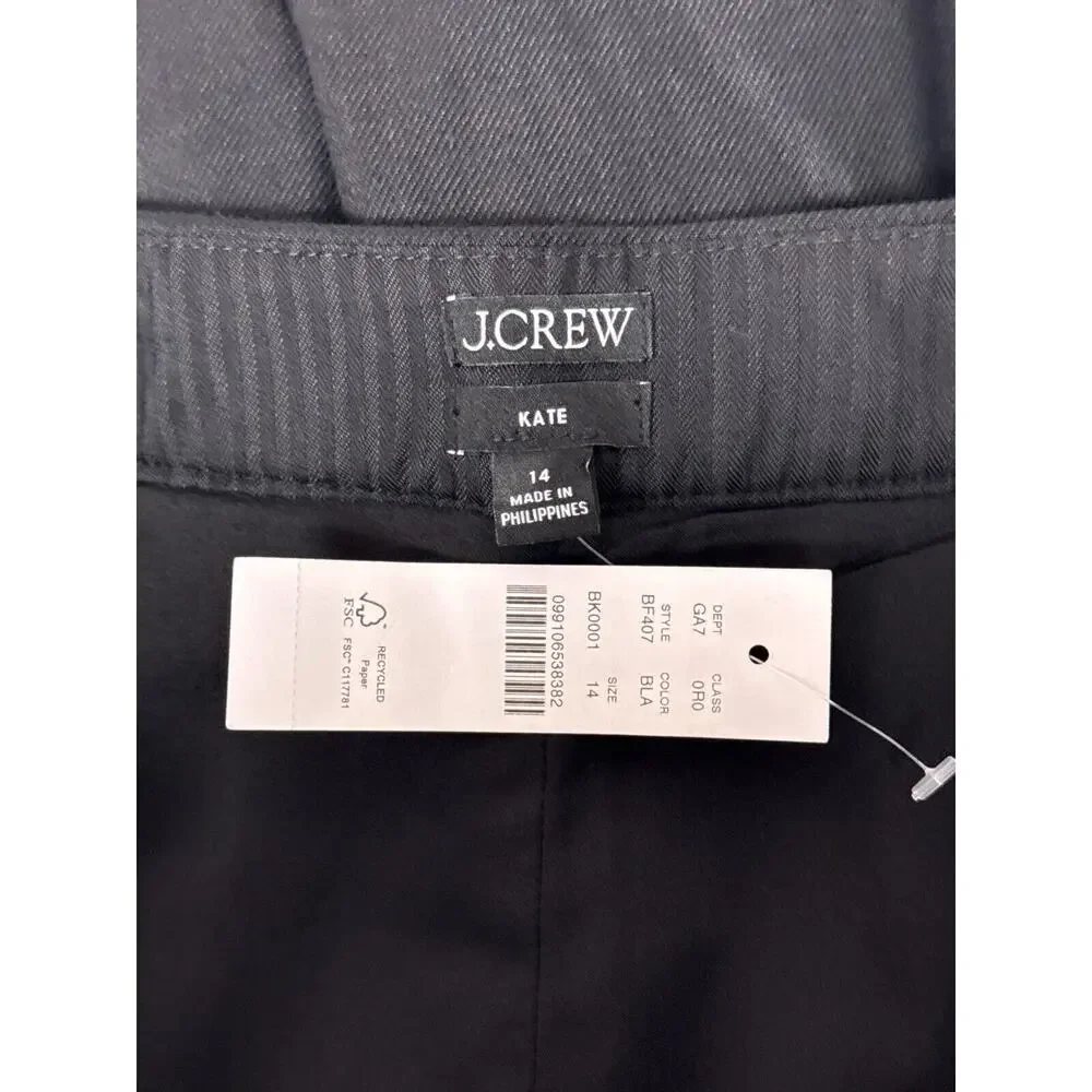 New J Crew 14 Womens Kate Straight Leg Stretch Linen Trouser